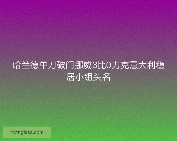 哈兰德单刀破门挪威3比0力克意大利稳居小组头名
