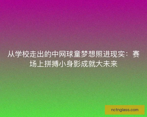 从学校走出的中网球童梦想照进现实：赛场上拼搏小身影成就大未来
